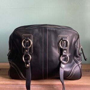 Coach 10581 Soho Satchel Carryall Black Leather Bag